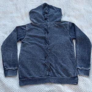 NWOT Vintage Havana Kids Charcoal Lace-Up Sweater Sz 10/12